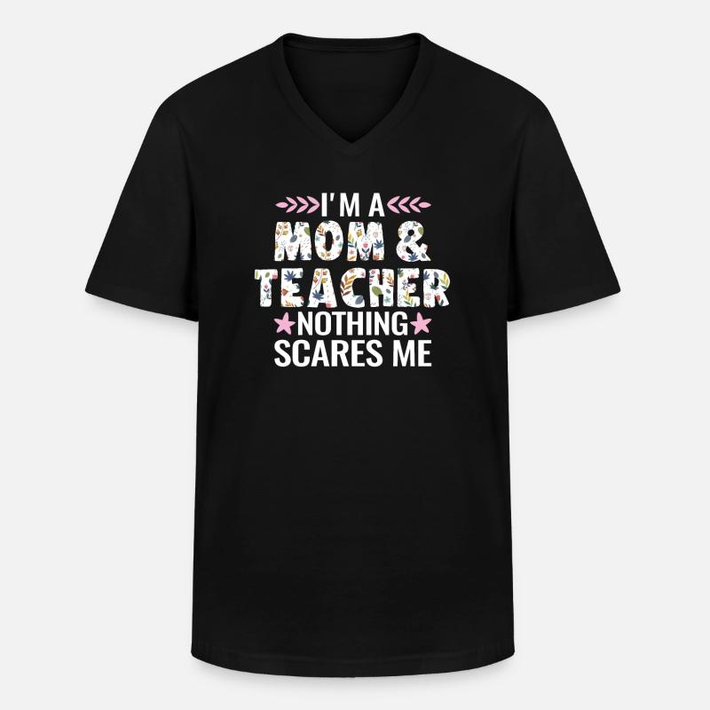 Mutter & Lehrerin Lehrerin Mama & Lehrerin - Männer-T-Shirt mit V-Ausschnitt - Schwarz