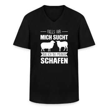 Schafe Schaf Schäfer Geschenk - Männer-T-Shirt mit V-Ausschnitt - Schwarz - Vorne - AI Model Male 178 dark (178cm)