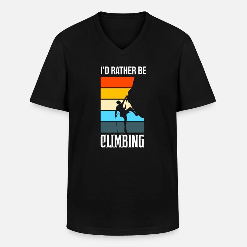 Climbing Climbing Geschenk - Männer-T-Shirt mit V-Ausschnitt - Schwarz