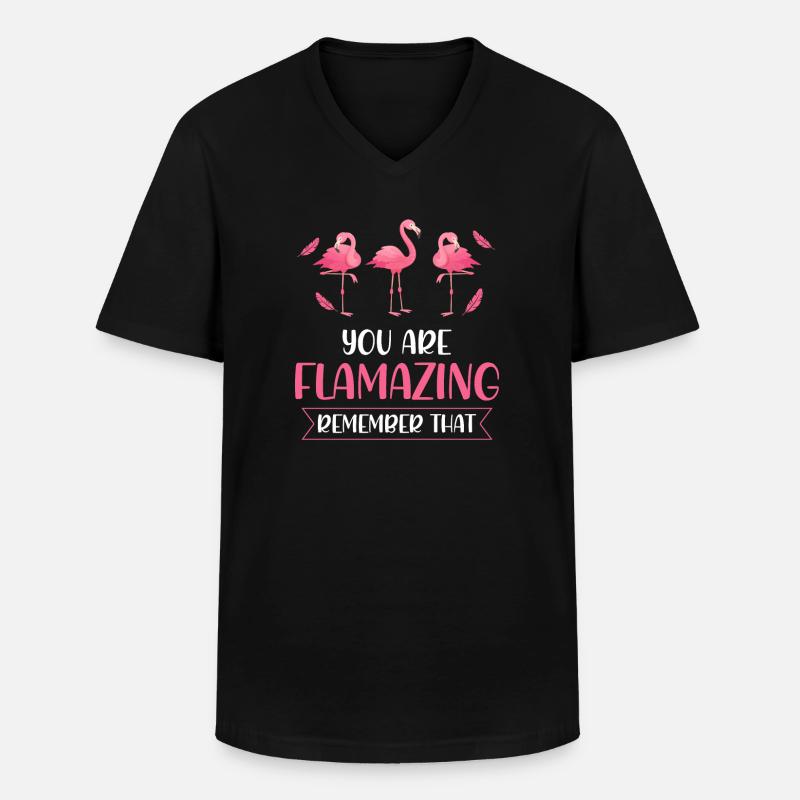 Flamingo Flamingo Geschenk - Männer-T-Shirt mit V-Ausschnitt - Schwarz