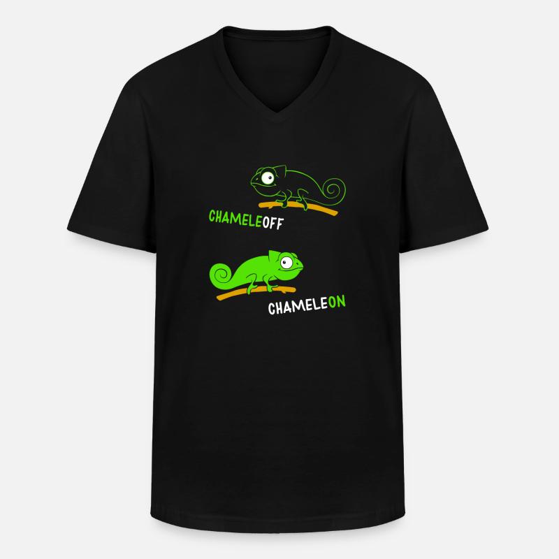 Chamäleon Chameleoff - Männer-T-Shirt mit V-Ausschnitt - Schwarz