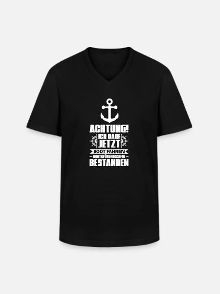 Boot Bootsführerschein Bootsfahrer Geschenk - Männer-T-Shirt mit V-Ausschnitt - Schwarz