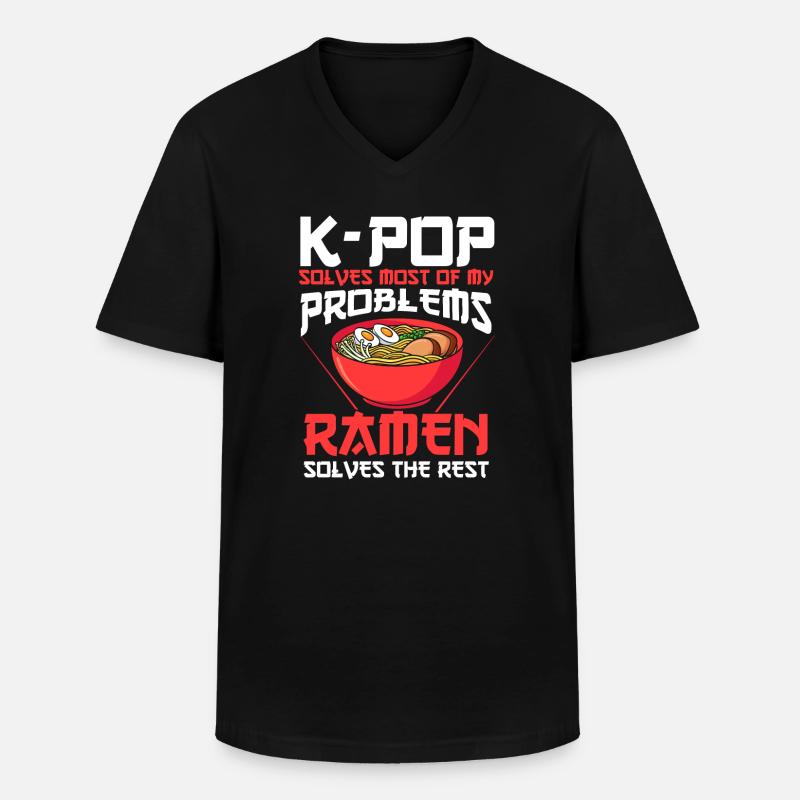 K-Pop & Ramen K-Pop Gift - Men's V-Neck T-Shirt - black