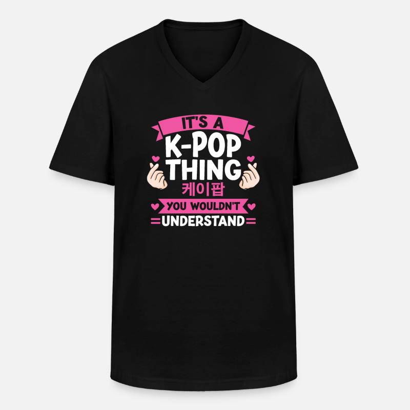 K-Pop K-Pop Geschenk - Männer-T-Shirt mit V-Ausschnitt - Schwarz