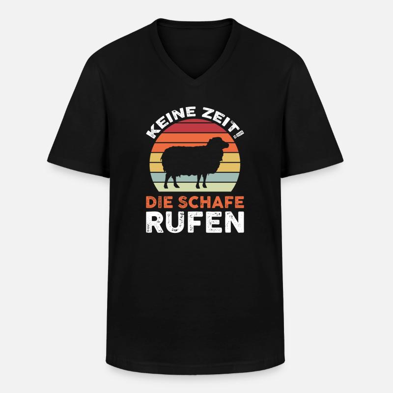 Schafe Schaf Schäfer Geschenk - Männer-T-Shirt mit V-Ausschnitt - Schwarz