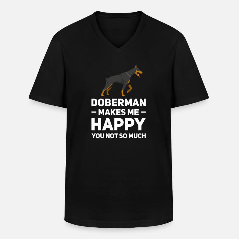 Dobermann Dobermann Geschenk - Männer-T-Shirt mit V-Ausschnitt - Schwarz