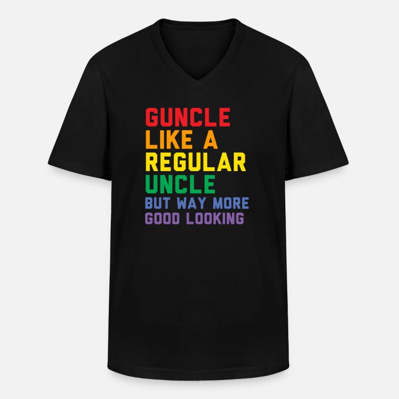 Guncle Regenbogenfahne Pride Monat Geschenk - Männer-T-Shirt mit V-Ausschnitt - Schwarz
