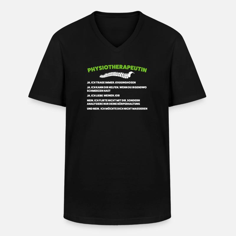 Physio Physiotherapeutin Praxis Geschenk - Männer-T-Shirt mit V-Ausschnitt - Schwarz
