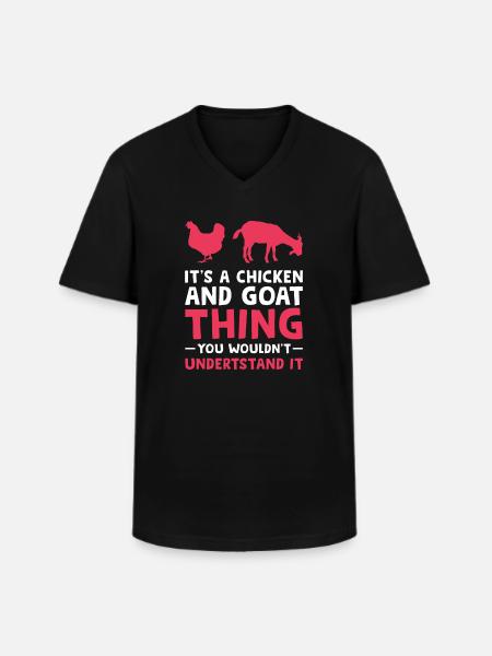 Chicken & Goats Chickens Goats Gift - Men's V-Neck T-Shirt - black