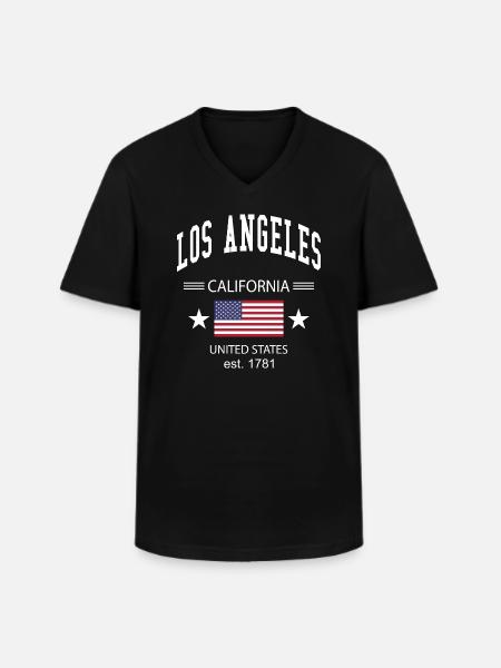 Los Angeles - Men's V-Neck T-Shirt - black