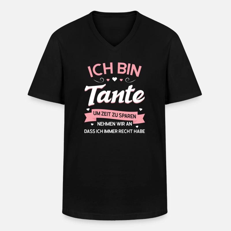 Tante Neffe Nichte Geschenk - Männer-T-Shirt mit V-Ausschnitt - Schwarz