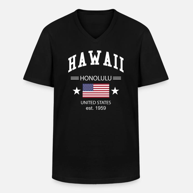 Hawaii - Männer-T-Shirt mit V-Ausschnitt - Schwarz
