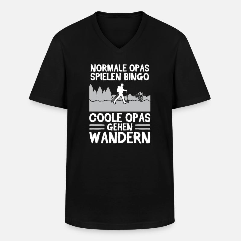Wanderer Opa Bergsteiger Geschenk - Männer-T-Shirt mit V-Ausschnitt - Schwarz