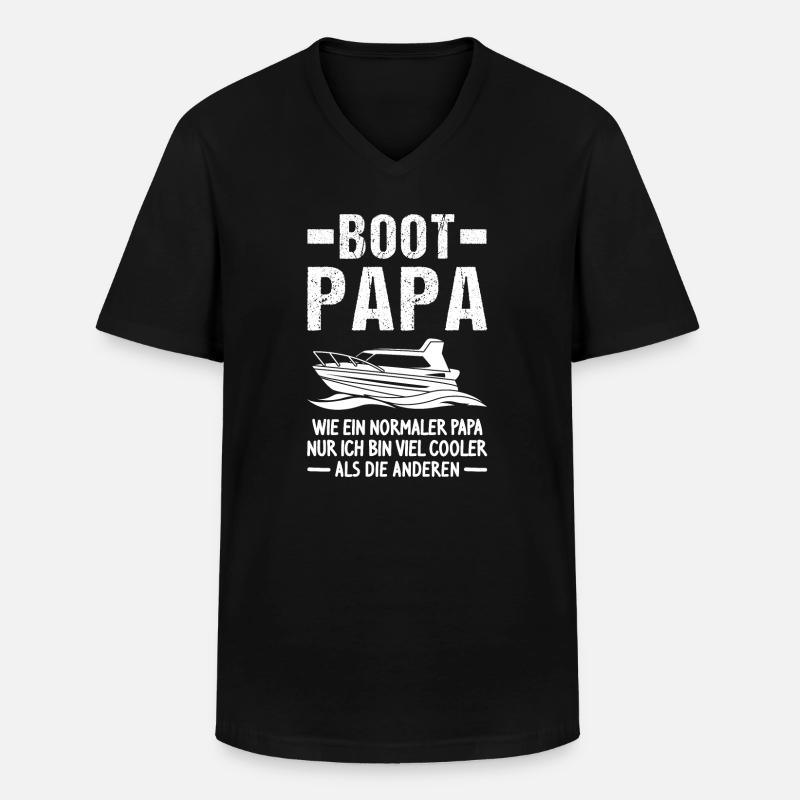 Boot Papa Motorboot Geschenk - Männer-T-Shirt mit V-Ausschnitt - Schwarz