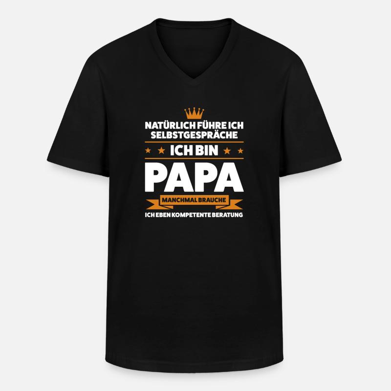 Papa Kinder Eltern Geschenk - Männer-T-Shirt mit V-Ausschnitt - Schwarz