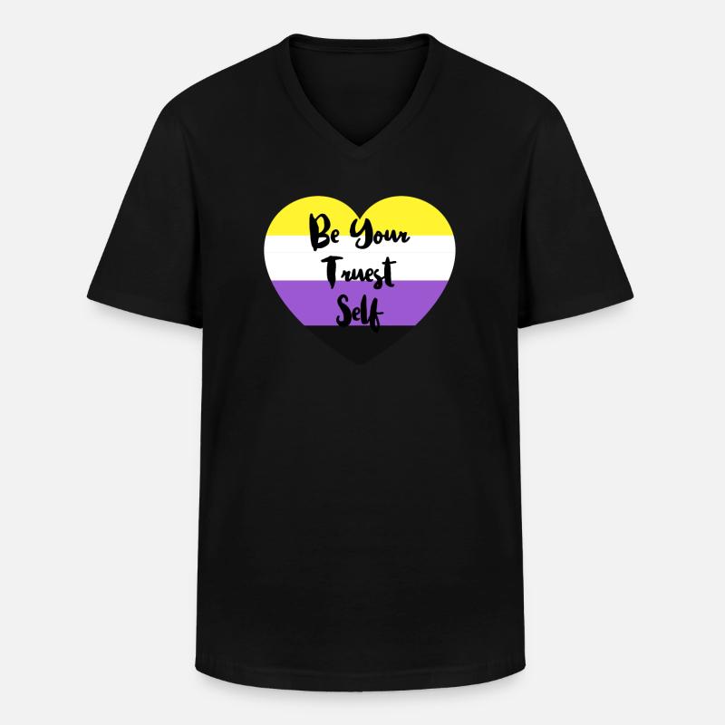 Non-binary non-binary flag LGBTQ gift - Men's V-Neck T-Shirt - black