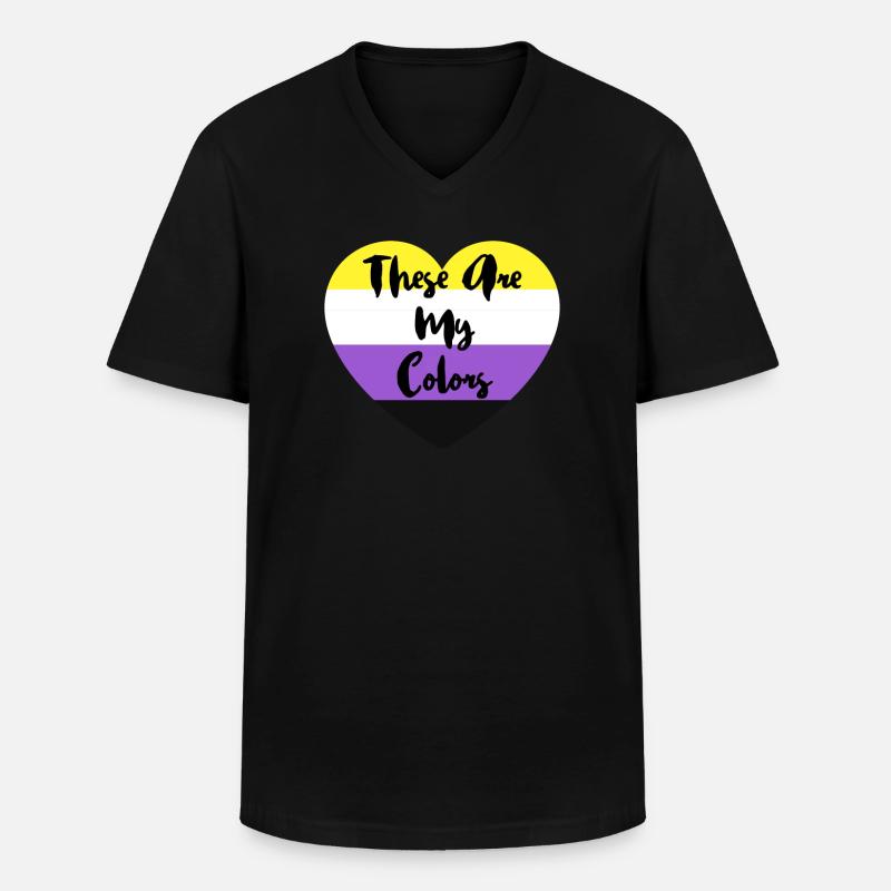 Non-binary non-binary flag LGBTQ gift - Men's V-Neck T-Shirt - black