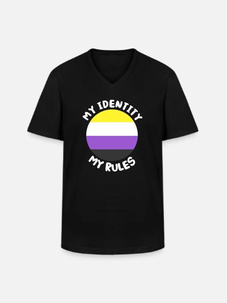 Non-binary non-binary flag LGBTQ gift - Men's V-Neck T-Shirt - black