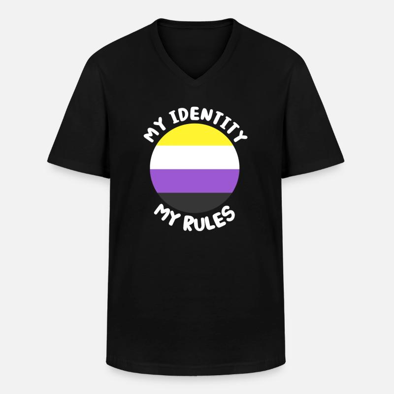 Non-binary non-binary flag LGBTQ gift - Men's V-Neck T-Shirt - black