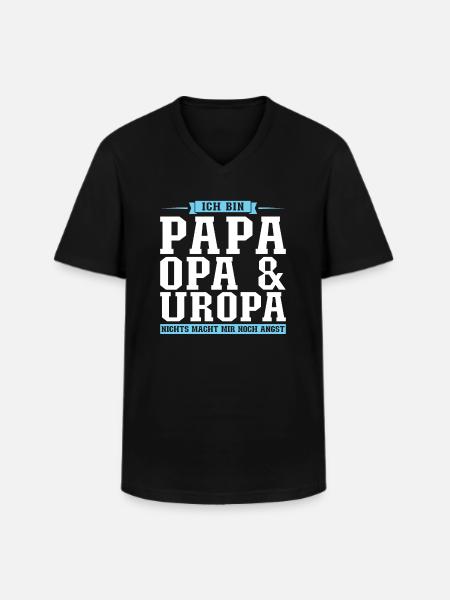 Papa Opa Uropa Geschenk - Männer-T-Shirt mit V-Ausschnitt - Schwarz
