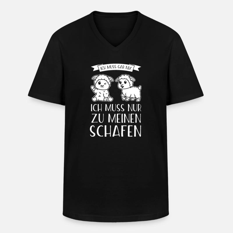 Schafe Schäfer Schaf Geschenk - Männer-T-Shirt mit V-Ausschnitt - Schwarz