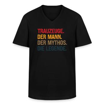 Trauzeuge JGA Party Trauzeugen Geschenk - Männer-T-Shirt mit V-Ausschnitt - Schwarz - Vorne - AI Model Male 178 dark (178cm)