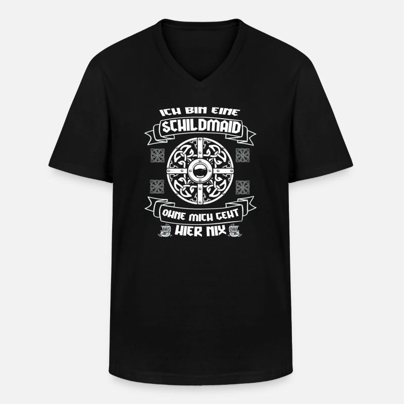 Schildmaid Wikinger Kriegerin Geschenk - Männer-T-Shirt mit V-Ausschnitt - Schwarz