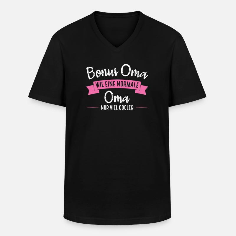 Bonus Oma Familie Stiefgroßmutter Geschenk - Männer-T-Shirt mit V-Ausschnitt - Schwarz