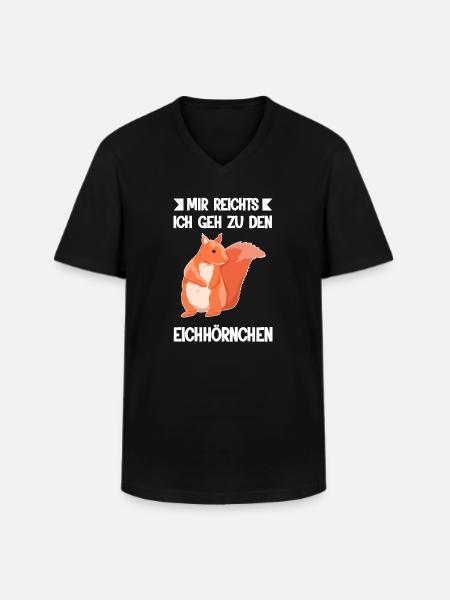 Eichhörnchen Tier Tiere Geschenk - Männer-T-Shirt mit V-Ausschnitt - Schwarz