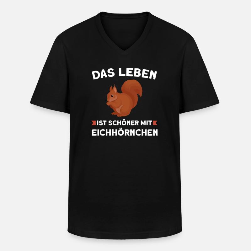 Eichhörnchen Tier Tiere Geschenk - Männer-T-Shirt mit V-Ausschnitt - Schwarz