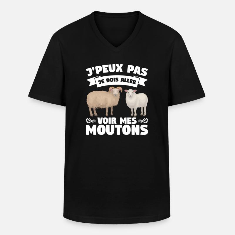 Schaf Schaf Tier Geschenk - Männer-T-Shirt mit V-Ausschnitt - Schwarz
