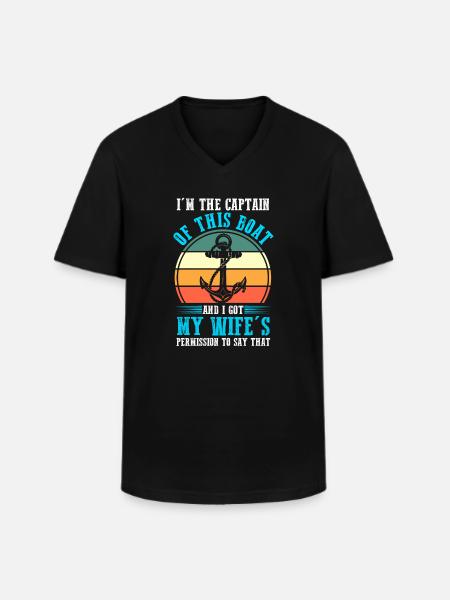 Captain Boat Captains Gift - Men's V-Neck T-Shirt - black