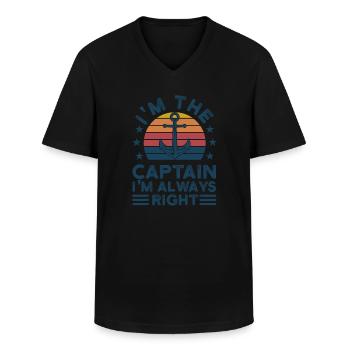 Kapitän Kapitäne Bootfahren Geschenk - Männer-T-Shirt mit V-Ausschnitt - Schwarz - Vorne - AI Model Male 178 dark (178cm)