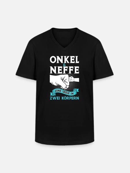 Onkel Neffe Onkels Geschenk - Männer-T-Shirt mit V-Ausschnitt - Schwarz