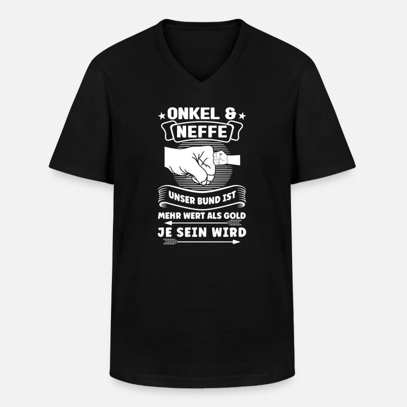 Onkel Neffe Onkels Geschenk - Männer-T-Shirt mit V-Ausschnitt - Schwarz