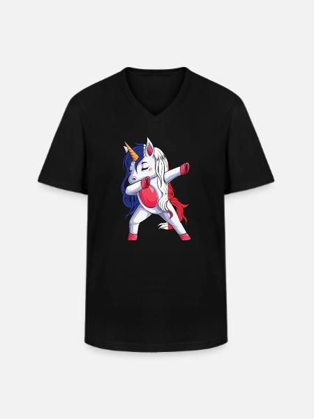 Flag Unicron French roots French - Men's V-Neck T-Shirt - black