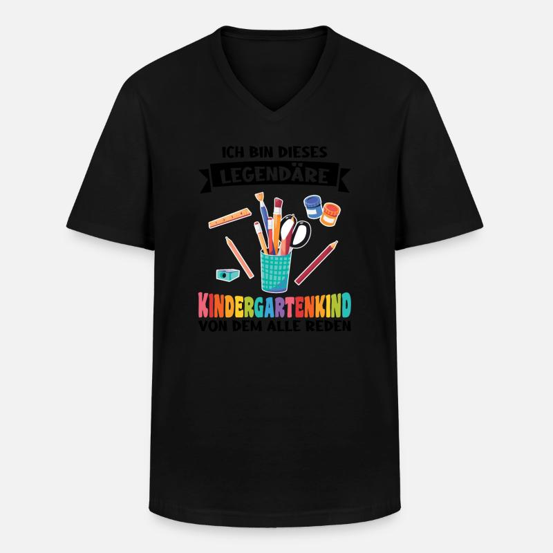 Kindergarten Anfang Kindergartenanfänger Geschenk - Männer-T-Shirt mit V-Ausschnitt - Schwarz