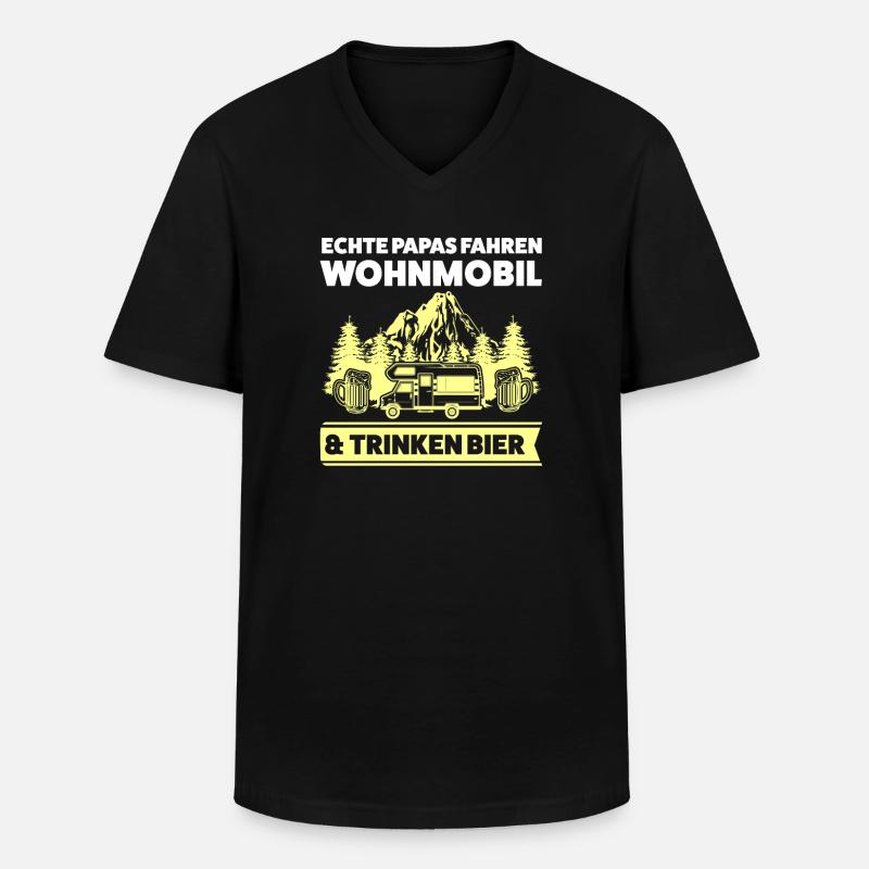 Camper Papa Camping Geschenk - Männer-T-Shirt mit V-Ausschnitt - Schwarz