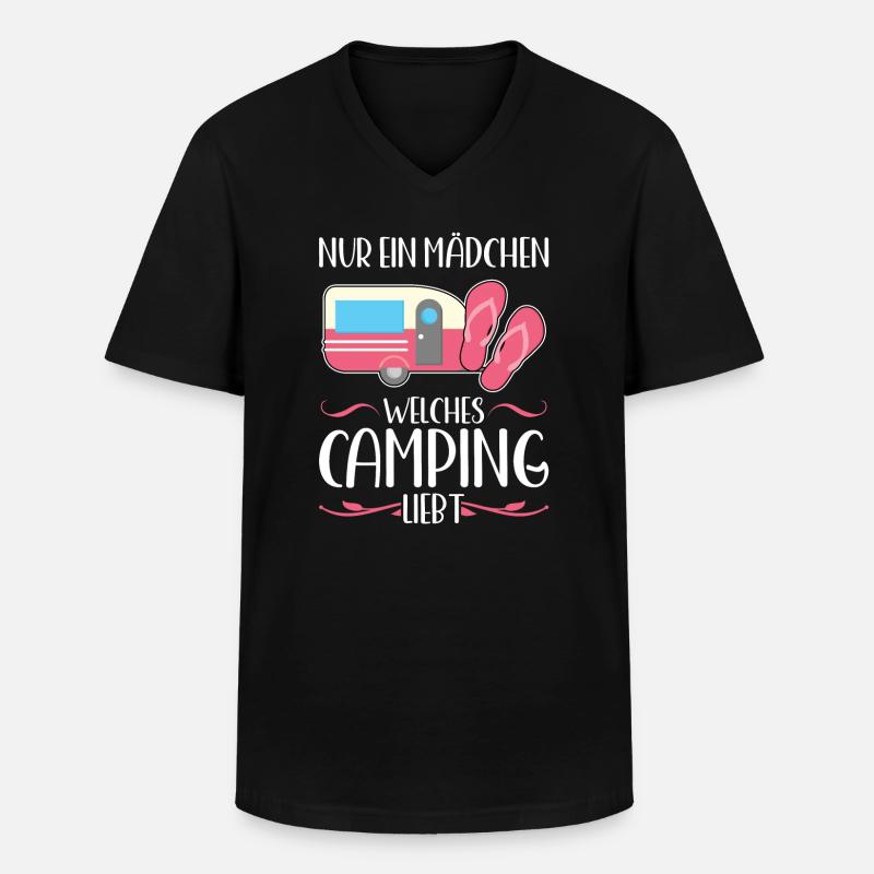 Campen camper Wanderung Geschenk - Männer-T-Shirt mit V-Ausschnitt - Schwarz