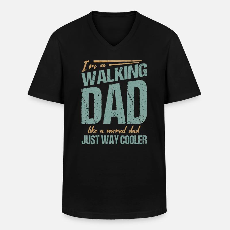 The Walking Dad - Männer-T-Shirt mit V-Ausschnitt - Schwarz