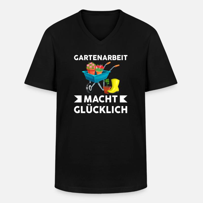Gartenarbeit Garten Gartenbau Geschenk - Männer-T-Shirt mit V-Ausschnitt - Schwarz