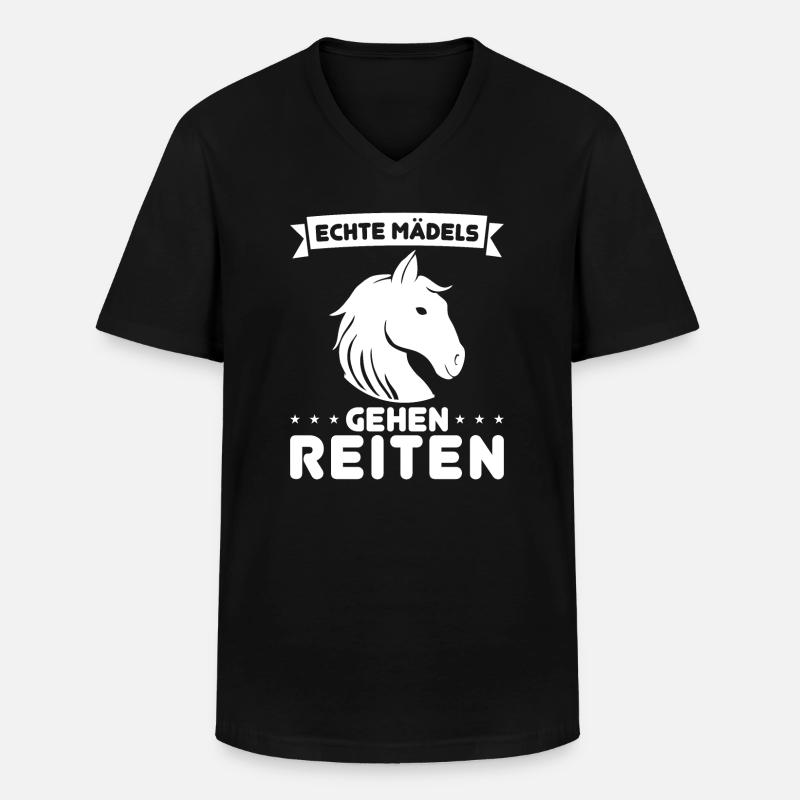 Reiten Mädchen Reiterin Geschenk - Männer-T-Shirt mit V-Ausschnitt - Schwarz