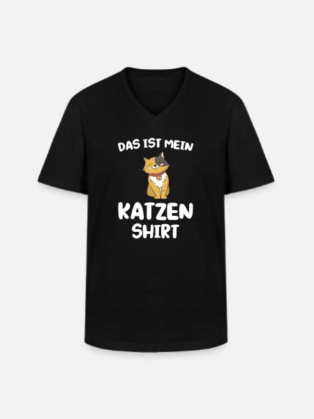 Katze Tier Katzen Geschenk - Männer-T-Shirt mit V-Ausschnitt - Schwarz
