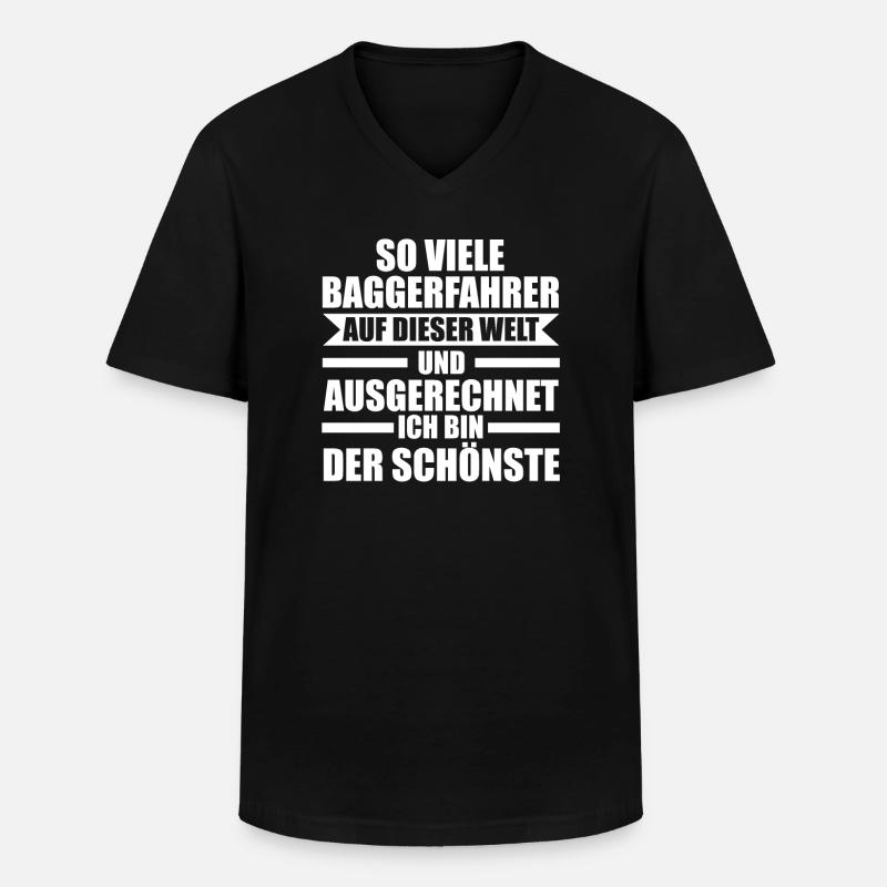 Baggerfahrer Job Bagger Geschenk - Männer-T-Shirt mit V-Ausschnitt - Schwarz