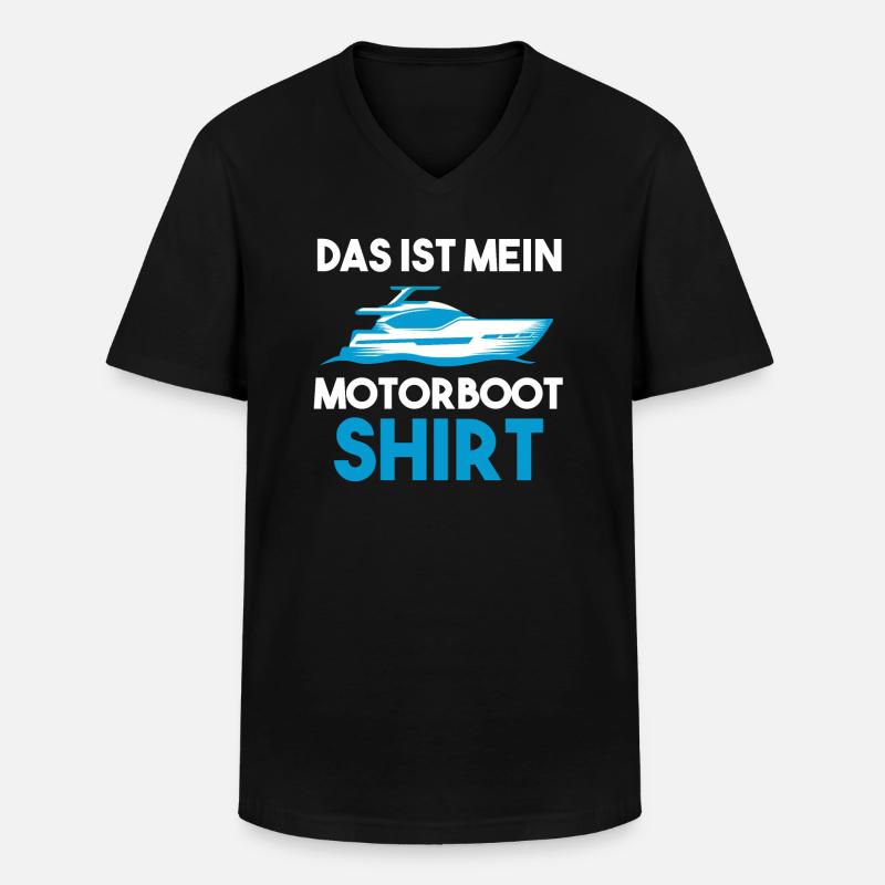Motorboot Boot Bootfahren Geschenk - Männer-T-Shirt mit V-Ausschnitt - Schwarz