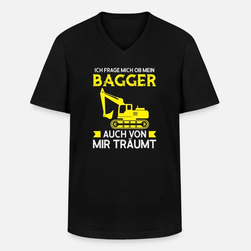 Baggerfahrer Bagger Bagger fahren Geschenk - Männer-T-Shirt mit V-Ausschnitt - Schwarz