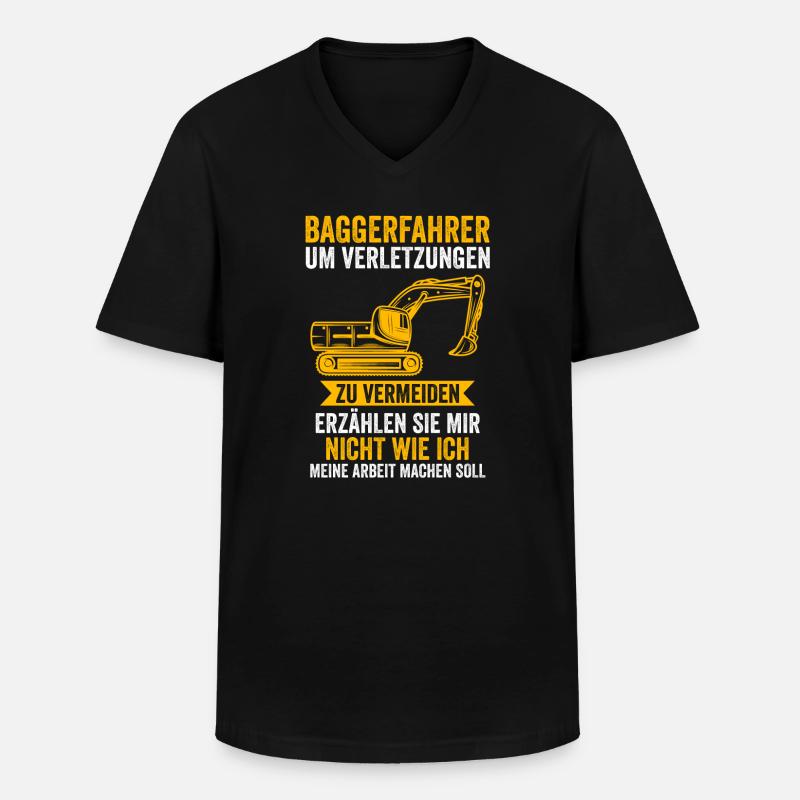 Baggerfahrer Job Baumaschine Geschenk - Männer-T-Shirt mit V-Ausschnitt - Schwarz