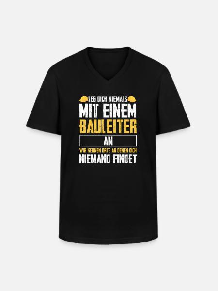 Bauleiter Bauaufsicht Baustellenleiter Geschenk - Männer-T-Shirt mit V-Ausschnitt - Schwarz