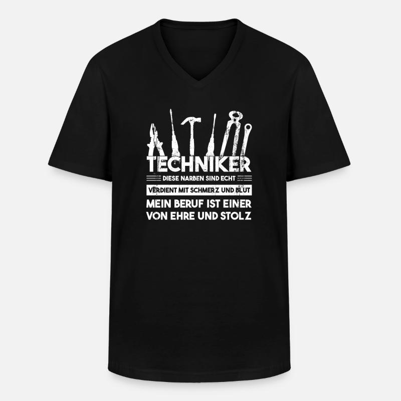 Techniker Beruf Technik Geschenk - Männer-T-Shirt mit V-Ausschnitt - Schwarz