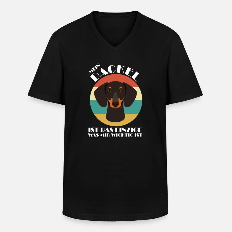 Dackel Hund Dackel Hund Geschenk - Männer-T-Shirt mit V-Ausschnitt - Schwarz